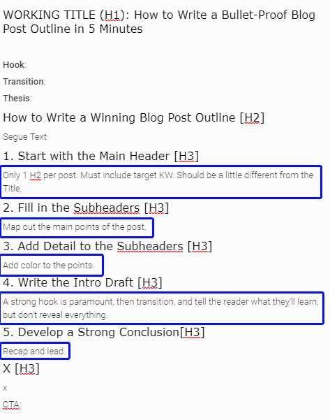 Blog Outlines How To Outline a Blog Post